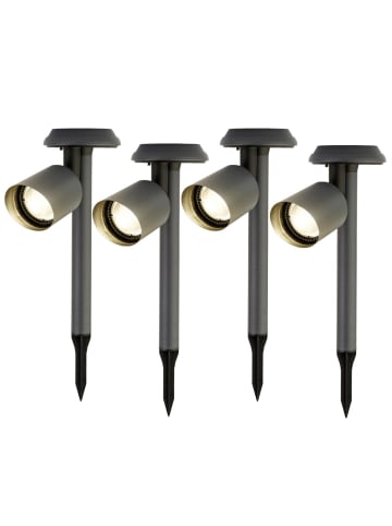 MARELIDA 4x LED Solar Gartenstrahler Gartenspot H: 25,5cm in schwarz