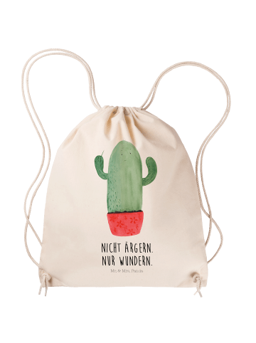Mr. & Mrs. Panda gym tasche Kaktus Wut mit Spruch in Creme