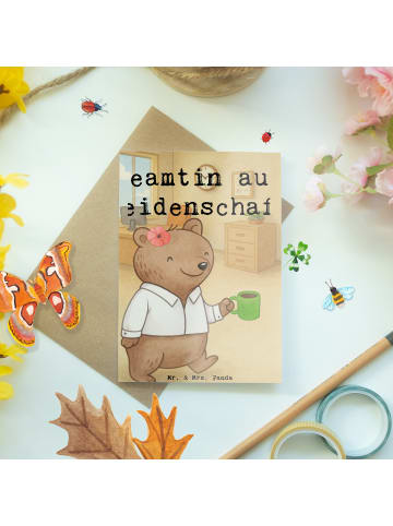 Mr. & Mrs. Panda babykarte Beamtin Leidenschaft Design mit Spruch in Weiß