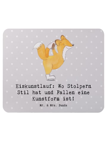 Mr. & Mrs. Panda Maus Pad Eiskunstlauf Kunst mit Spruch in Grau Pastell