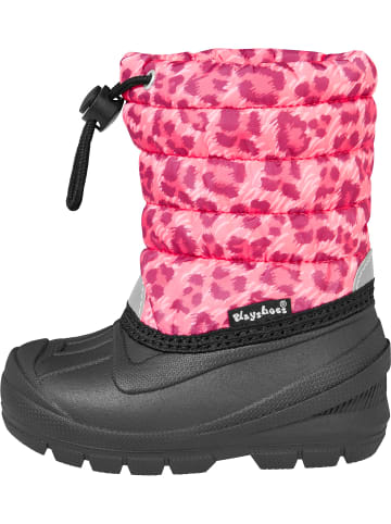 Playshoes Winter-Bootie Leo-Print in pink