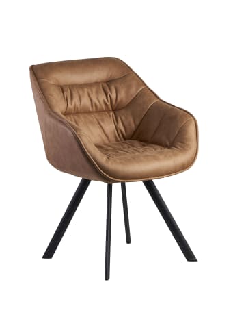 KADIMA DESIGN Esszimmerstuhl | Samtbezug, Eisenstandbeine in Beige