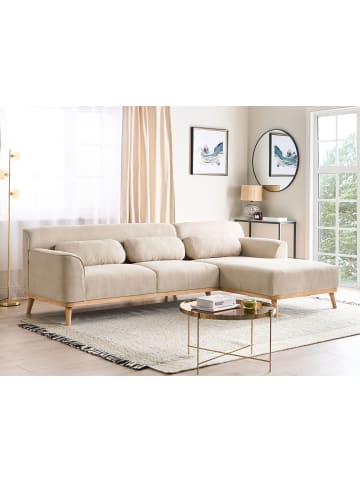 Beliani 4-tlg Ecksofa SIMOS in Beige/Braun