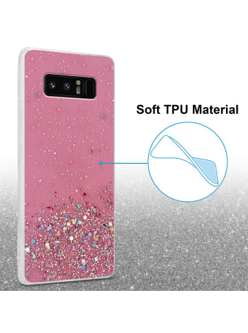 cadorabo Hülle für Samsung Galaxy NOTE 8 Glitter in Rosa mit Glitter