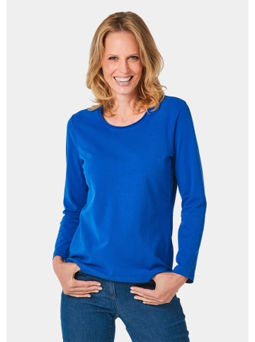 GOLDNER Kurzgröße:  Shirt T-Shirt mit Rundhals in royalblau