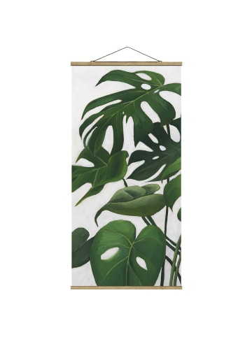 WALLART Stoffbild mit Posterleisten - Lieblingspflanzen - Monstera in Grün