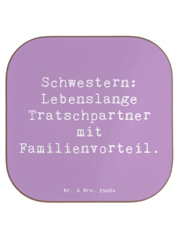 Mr. & Mrs. Panda Untersetzer für Gläser Spruch Schwestern Tratsc... in Lavendeltraum