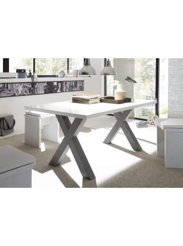 58 aufm Kessel ESSZIMMERTISCH Eike 4 140 x 90 x 75 Esstisch Graphit/Weiß Matt Lack