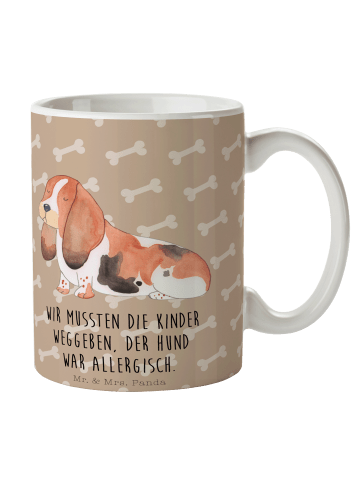 Mr. & Mrs. Panda Pott Hund Basset Hound mit Spruch in Hundeglück