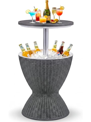 COSTWAY 3 in 1 Beistelltisch Cool Bar 30L in Grau