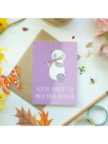 Mr. & Mrs. Panda Klappkarte Flöte Zauber mit Spruch in Lavendeltraum