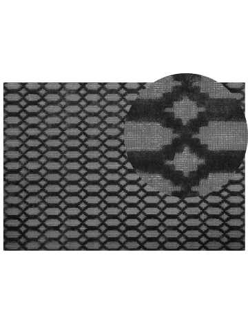 Beliani Kurzflor CIZRE in Grau/Schwarz - (W) 160 x (H) 1 x (L) 230 cm
