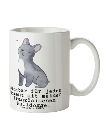Mr. & Mrs. Panda Tasse Französische Bulldogge Moment mit Spruch in Weiß