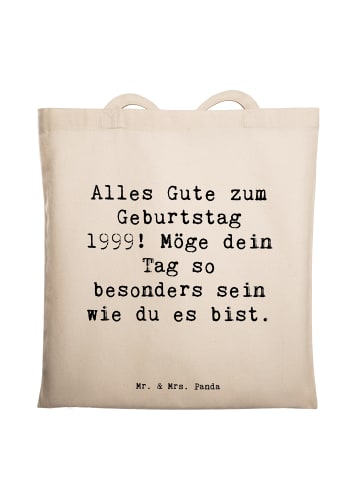 Mr. & Mrs. Panda Tragetasche Spruch 1999 Geburtstag mit Spruch in Creme