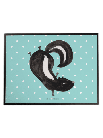 Mr. & Mrs. Panda Schreibunterlage Stinktier Handstand ohne Spruch in Türkis Pastell