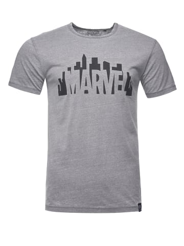 Recovered T-Shirt Marvel City Logo Light Grey in Grau