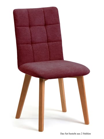 58 aufm Kessel ESSZIMMERSTUHL (2er-Set) Dareen 47x91x60 Eiche geölt/Marsala
