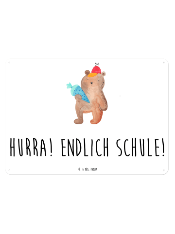 Mr. & Mrs. Panda Schild Bär Schultüte mit Spruch in Weiß