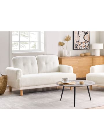Beliani 2-Sitzer Sofa TUVE in Weiß/Braun - (W) 149 x (H) 85 x (L) 90 cm