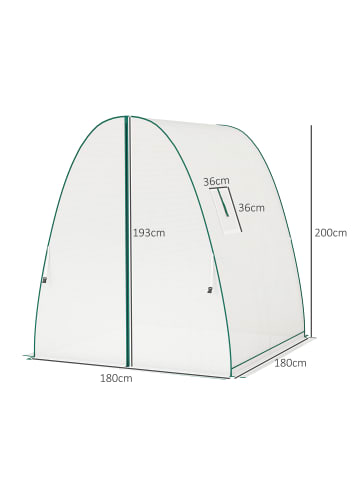 Outsunny Gewächshaus in Weiß 180L x 180B x 200H cm