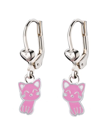 schmuck23 Silber-Ohrringe Katze 1,0 cm x 1,0 cm