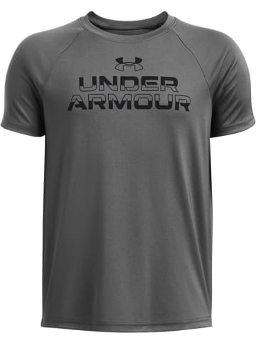Under Armour Sportshirt "Ua Tech Split Wordmark Ss" in Grau