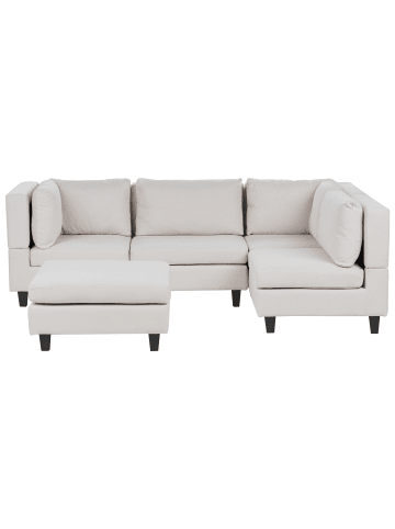 Beliani 5-tlg 4-Sitzer Sofa UNSTAD in Beige/Schwarz