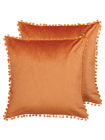 Beliani 2er-Set Dekokissen AERANGIS in Orange