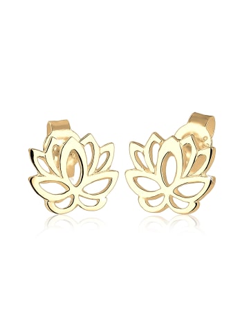 Elli Ohrringe 925 Sterling Silber Blume, Lotusblume in Gold