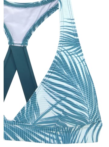 LASCANA ACTIVE Triangel-Bikini-Top in petrol bedruckt