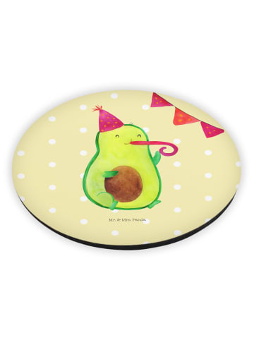 Mr. & Mrs. Panda Rund Magnet Avocado Geburtstag ohne Spruch in Gelb Pastell