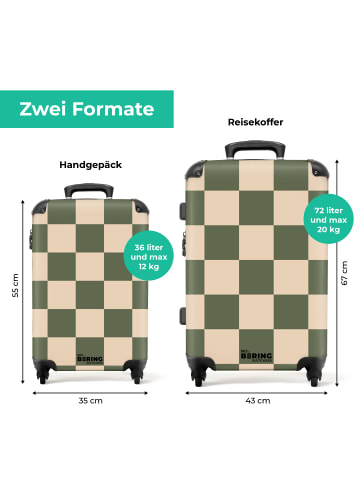 NoBoringSuitCases Suitcase, Handgepäck, Koffer, Trolley, Reisekoffer Kariertes Grün und