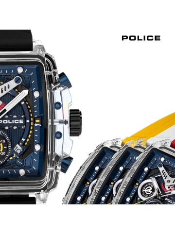 Police Chronograph-Armbanduhr Police Clout schwarz, gelb extra groß (ca. 43x43,8mm)
