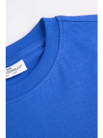 Coccodrillo Baumwoll-T-Shirt mit kurzen Ärmeln in kobaltblau