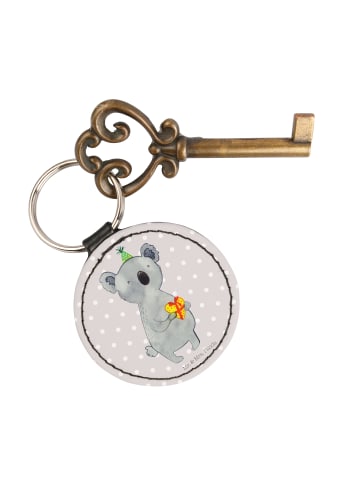Mr. & Mrs. Panda Rund Schlüsselanhänger Koala Geschenk ohne Spruch in Grau Pastell