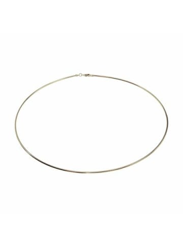 Schmuckador Halsreif Omega 1,5mm - 42cm - 585 Weißgold mit Schraubverschluss in gold