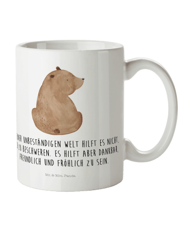 Mr. & Mrs. Panda Kindertasse Bär Schulterblick mit Spruch in Weiß