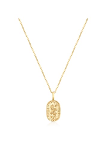 Glanzstücke München Kette Geburtsblume Dezember Stechpalme aus Sterling Silber in gelbgold
