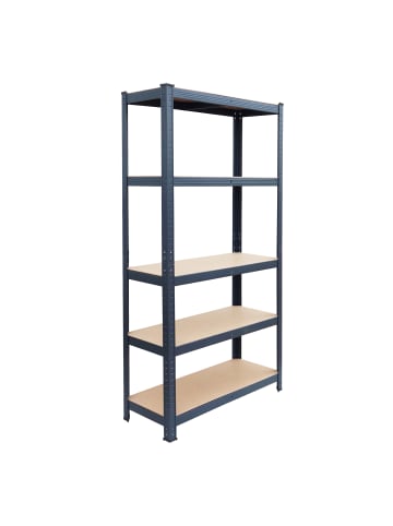relaxdays Schwerlastregal "5 Ebenen" in Anthrazit - (B)75 x (H)180 x (T)30 cm