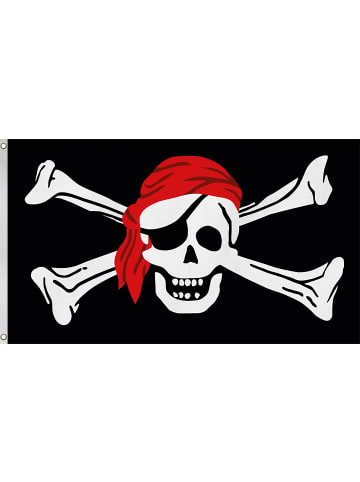 normani Fahne Piratenflagge 90 cm x 150 cm in Schädel mit Kopftuch