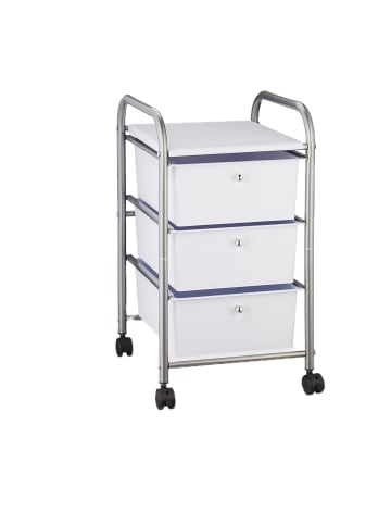 relaxdays Badrollwagen "3 Schubladen" in Silber - (B)33 x (H)60 x (T)39 cm