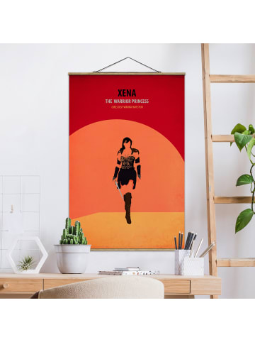 WALLART Stoffbild mit Posterleisten - Filmposter Xena in Rot
