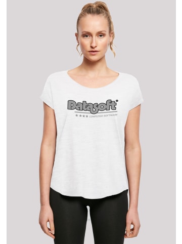 F4NT4STIC Long Cut T-Shirt Retro Gaming Datasoft Logo schwarz in weiß