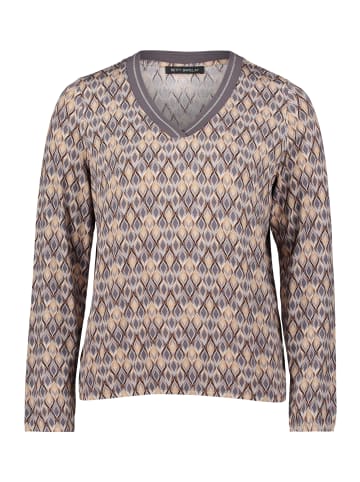 Betty Barclay Blusenshirt mit V-Ausschnitt in Grau/Beige