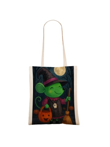 Mr. & Mrs. Panda Tote Bag Maus Hexe Design ohne Spruch in Weiß