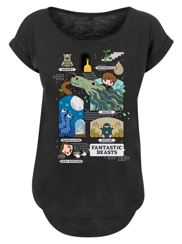 F4NT4STIC Long Cut T-Shirt Phantastische Tierwesen Chibi Newt in schwarz