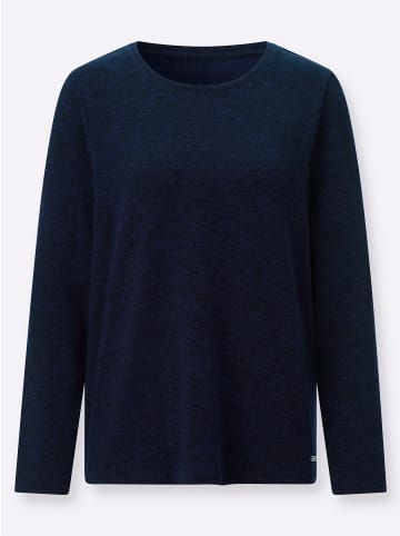 WITT WEIDEN Rundhals-Shirt in marine-meliert