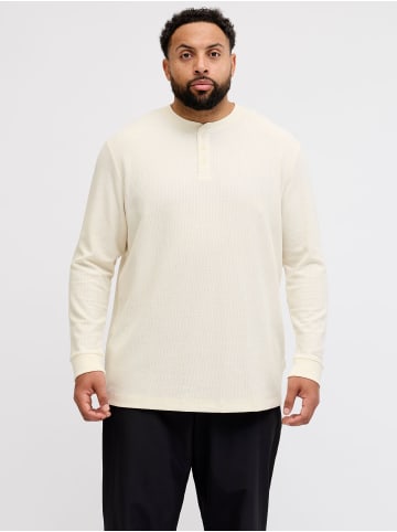 JACK & JONES PLUS Langarm-T-Shirt in Antique White