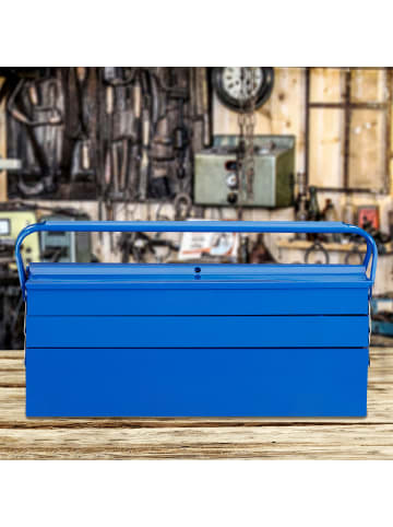 Werkzeugkoffer 5 Fächer in Blau