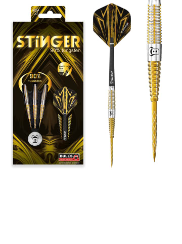BULLS Steeldarts Stinger Dartpfeile 90% Tungsten Darts-Set Profi in yellow black